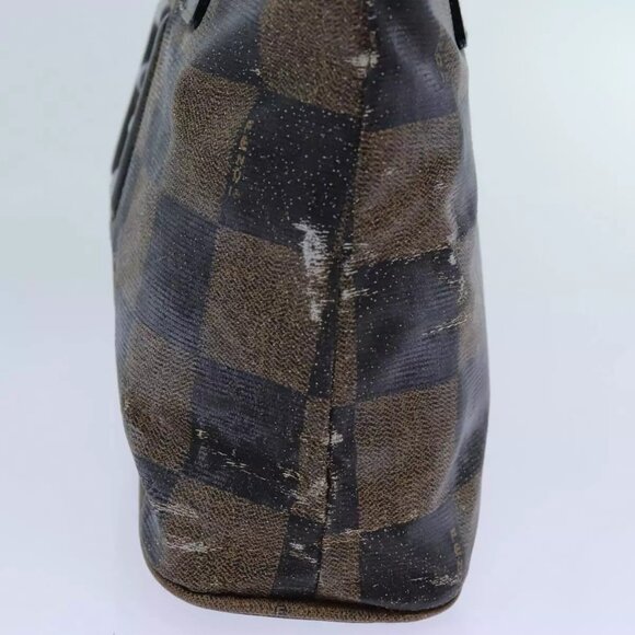FENDI Pecan Canvas Hand Bag 2way Brown Black - Picture 16 of 16